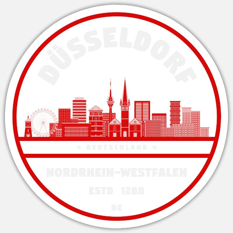 Dusseldorf - Sticker taille S (10 x 10 cm) - blanc mat