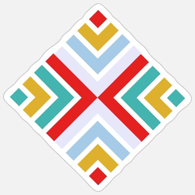 Folk geometric pattern - Sticker size S (10 x 10 cm) - white matte