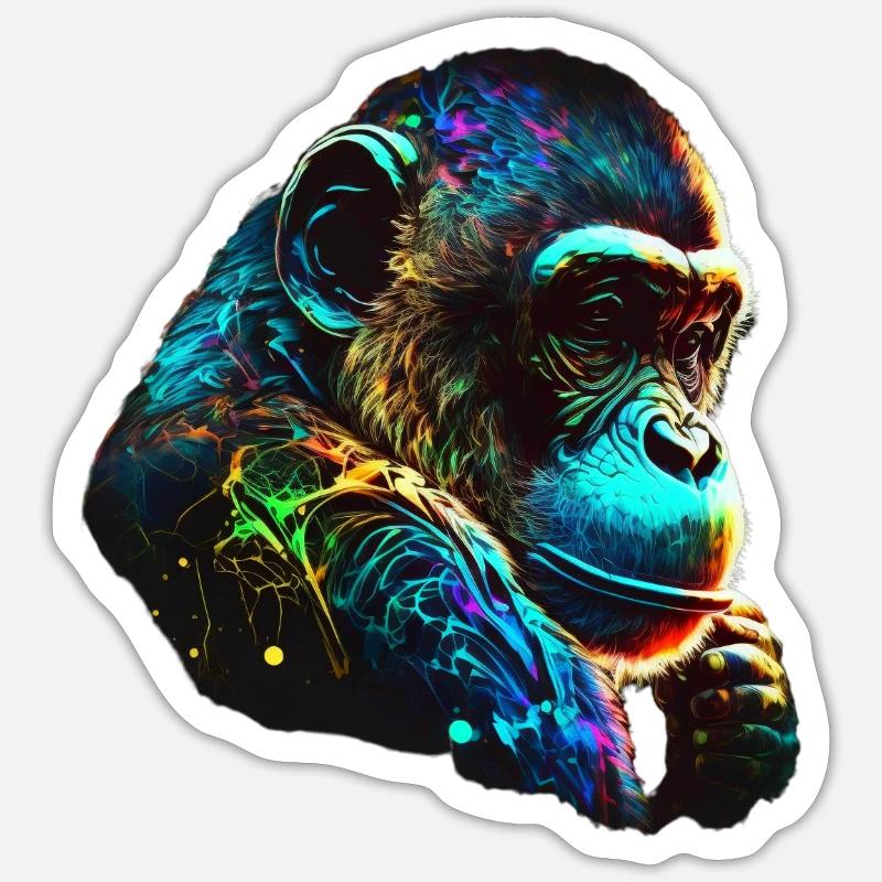 Monkey Sticker Größe S (10 x 10 cm)