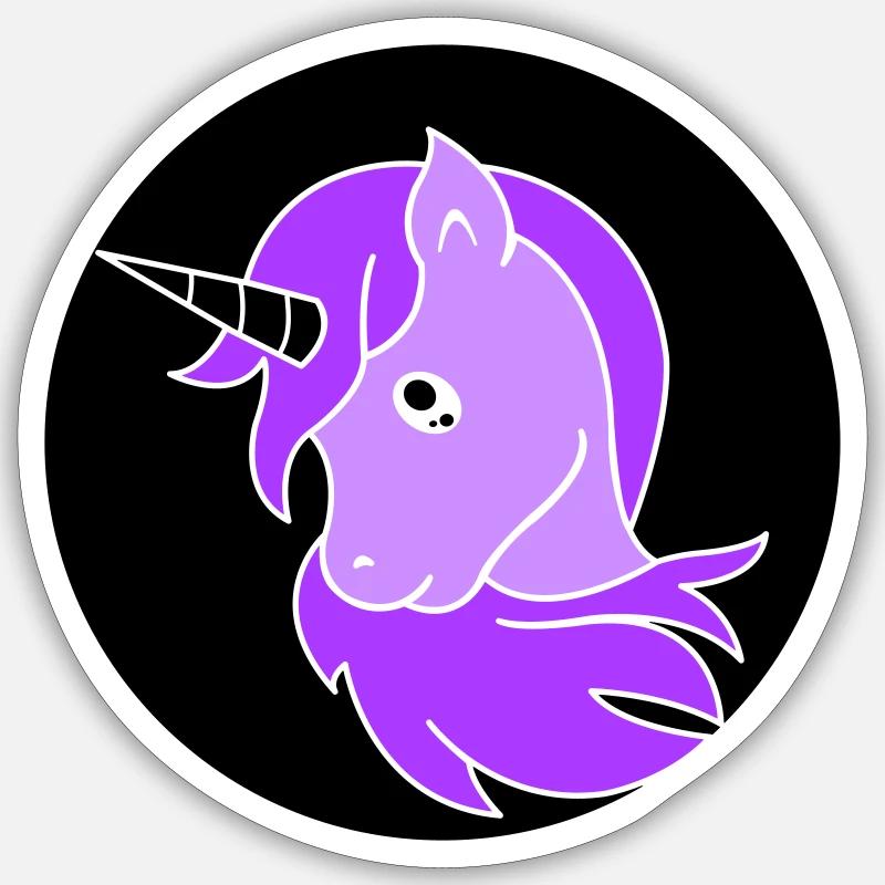 Einhorn - Sticker Größe S (10 x 10 cm) - Mattweiß