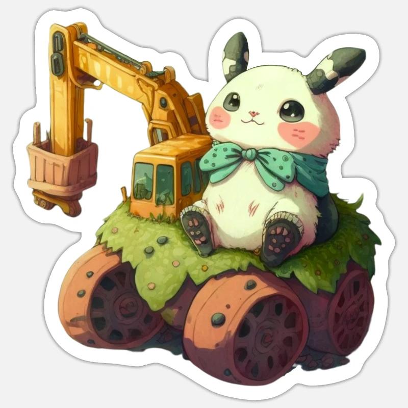 Baggerpanda Sticker Größe S (10 x 10 cm)