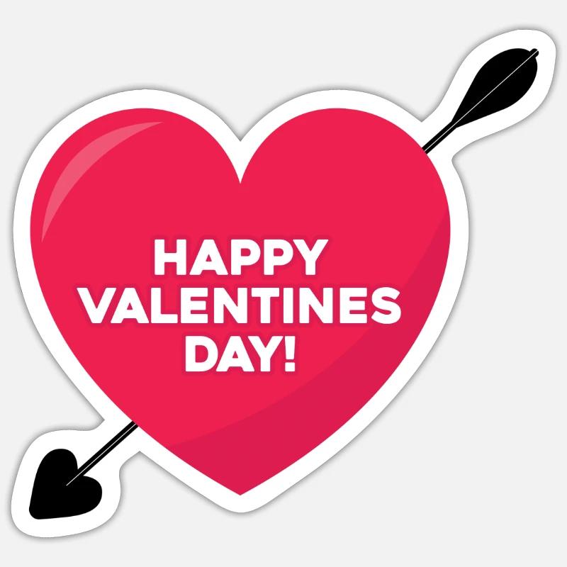 Joyeuses Saint-Valentin2 - Sticker taille S (10 x 10 cm) - blanc mat