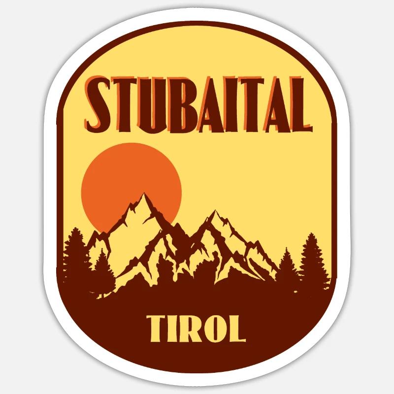 Tyrol du Stubait - Sticker taille S (10 x 10 cm) - blanc mat