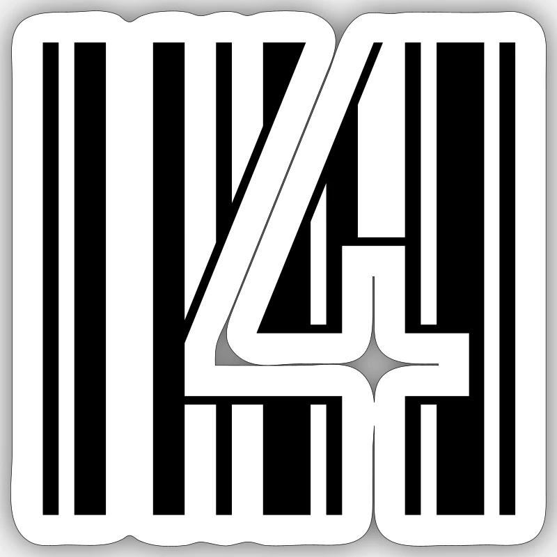B4RCODE. 4 Logo - Sticker size S (10 x 10 cm) - white matte