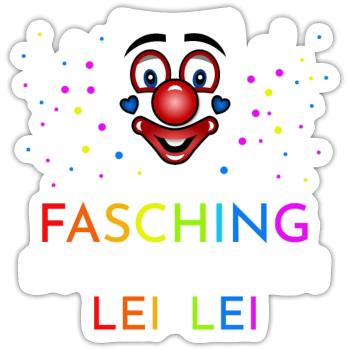 Fasching Do samma dabei - Sticker Größe S (10 x 10 cm) - Mattweiß - Vorne