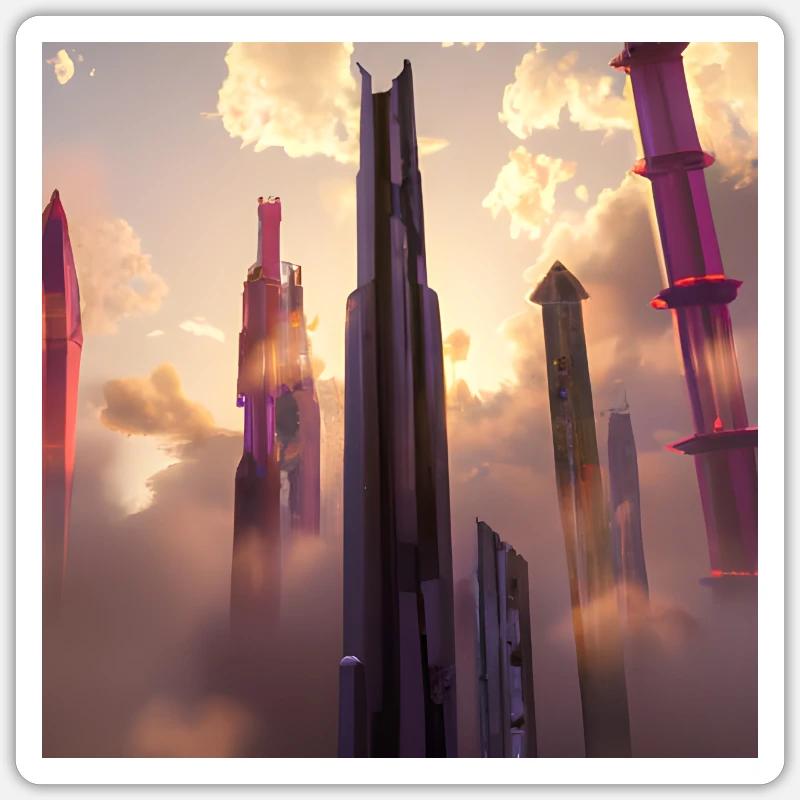 Skyscraper - Sticker size S (10 x 10 cm) - white matte