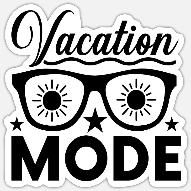 Mode vacances - Sticker taille S (10 x 10 cm) - blanc mat