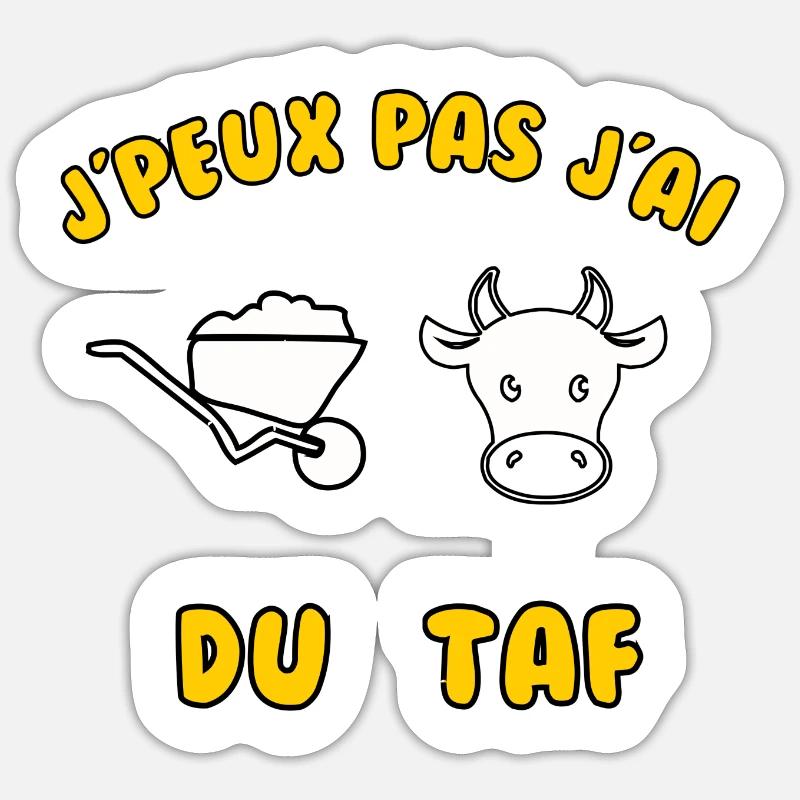 J’peux pas j’ai du taf - Sticker taille S (10 x 10 cm) - blanc mat
