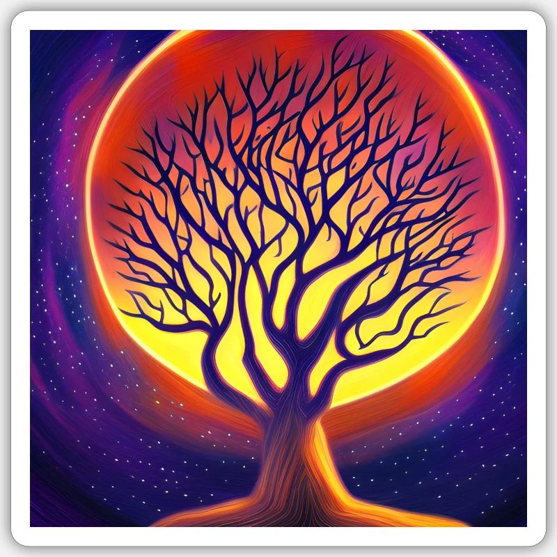 Tree In The Sun - Sticker taille S (10 x 10 cm) - blanc mat
