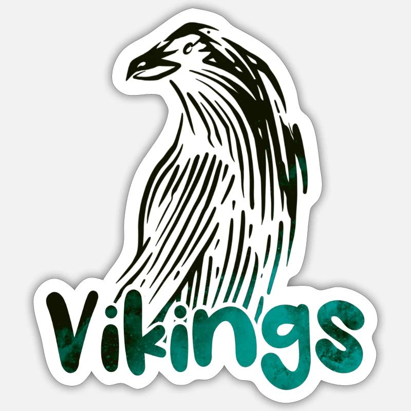 Rabenlogo Wikinger - Sticker Größe S (10 x 10 cm) - Mattweiß