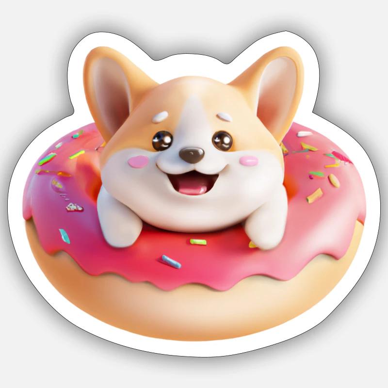 Sweets Corgi Sticker Größe S (10 x 10 cm)