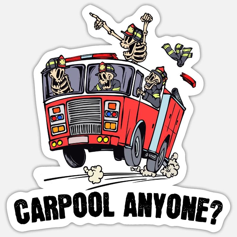 Professional fire brigade fire brigade statement fire engine Sticker size S (10 x 10 cm)