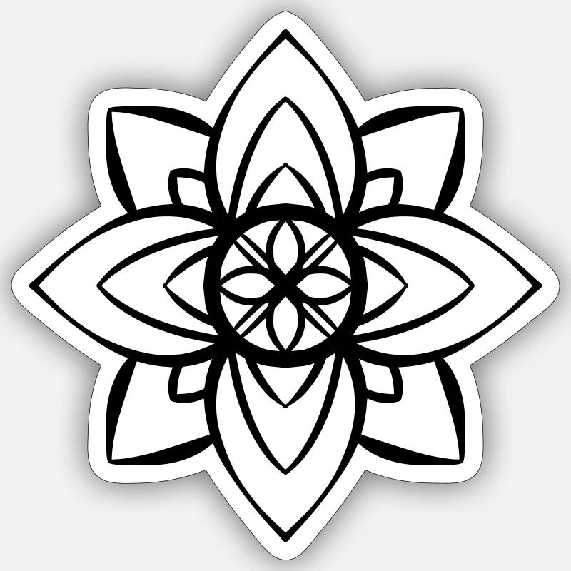 Miniature Mandala - Sticker size S (10 x 10 cm) - white matte