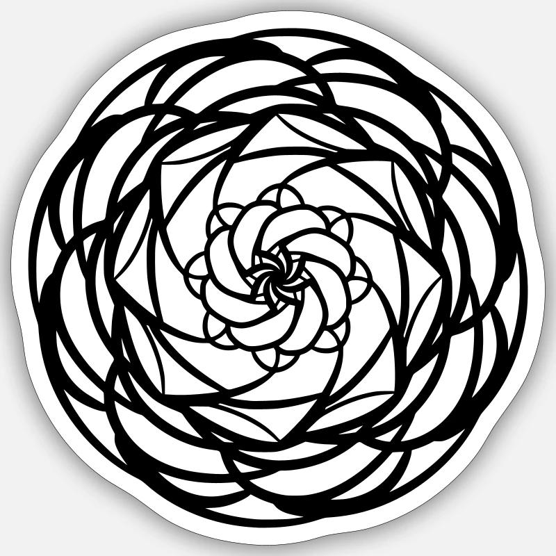 Rundes Mandala-Muster Sticker Größe S (10 x 10 cm)