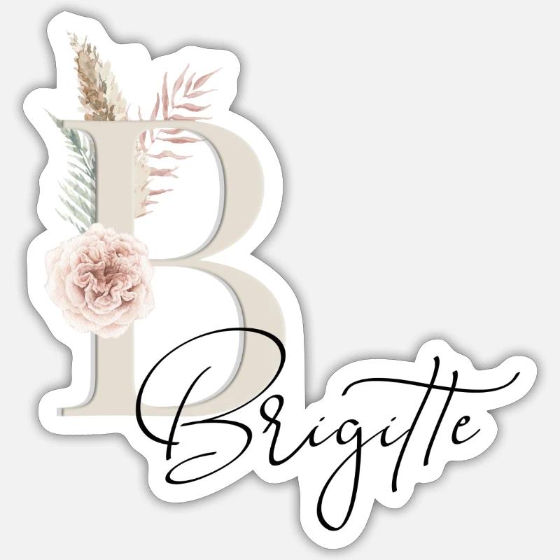 Brigitte! Name Boho Sticker Größe S (10 x 10 cm)