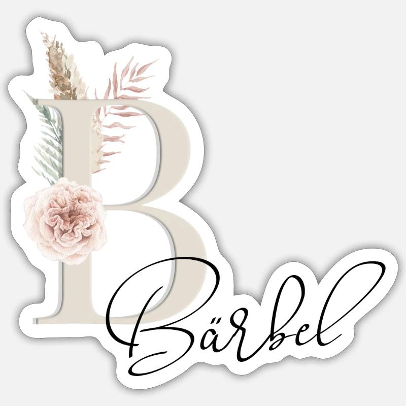 Bärbel! Name Boho - Sticker Größe S (10 x 10 cm) - Mattweiß