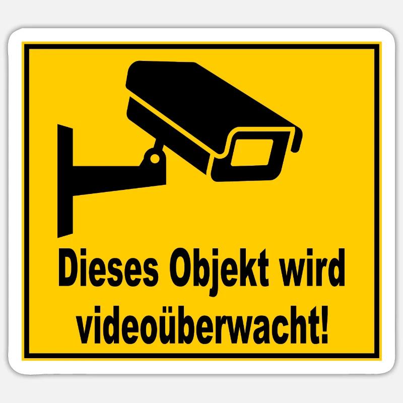 Dieses Objekt Wird Videoüberwacht Sicherheit Sticker Größe S (10 x 10 cm)