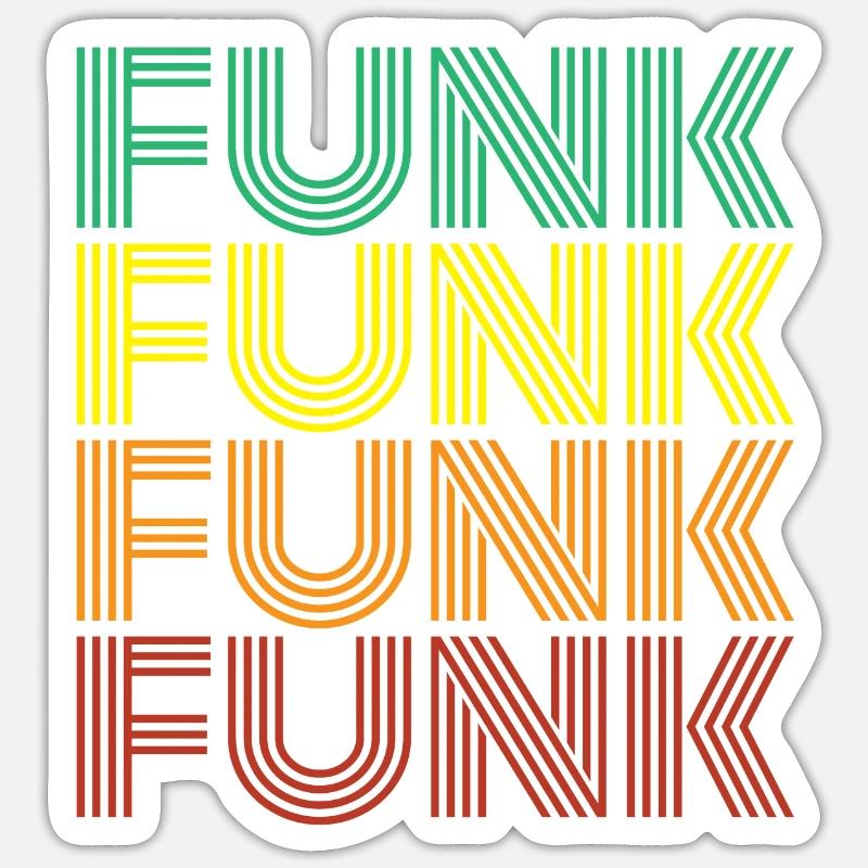 Funk Retro - Sticker Größe S (10 x 10 cm) - Mattweiß