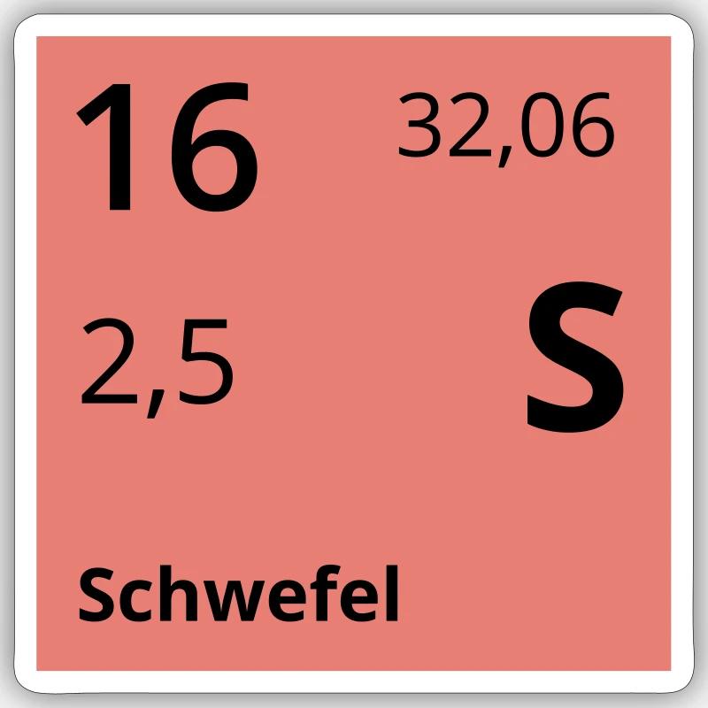 Schwefel - Sticker Größe S (10 x 10 cm) - Mattweiß
