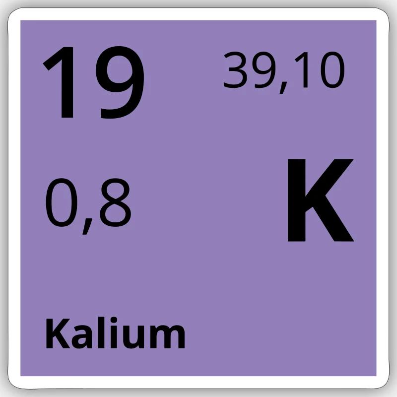 Kalium - Sticker Größe S (10 x 10 cm) - Mattweiß