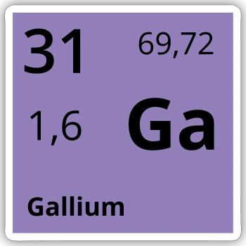 Gallium - Sticker Größe S (10 x 10 cm) - Mattweiß - Vorne