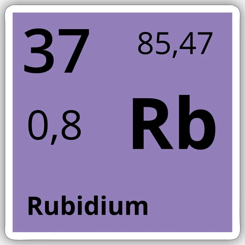 Rubidium - Sticker Größe S (10 x 10 cm) - Mattweiß