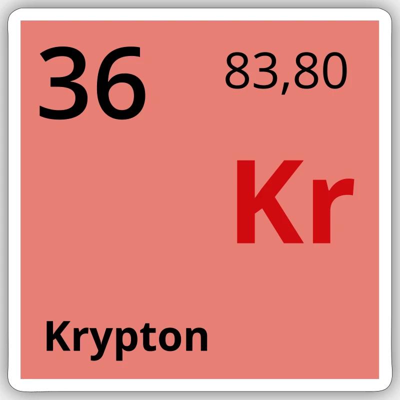 Krypton Sticker Größe S (10 x 10 cm)