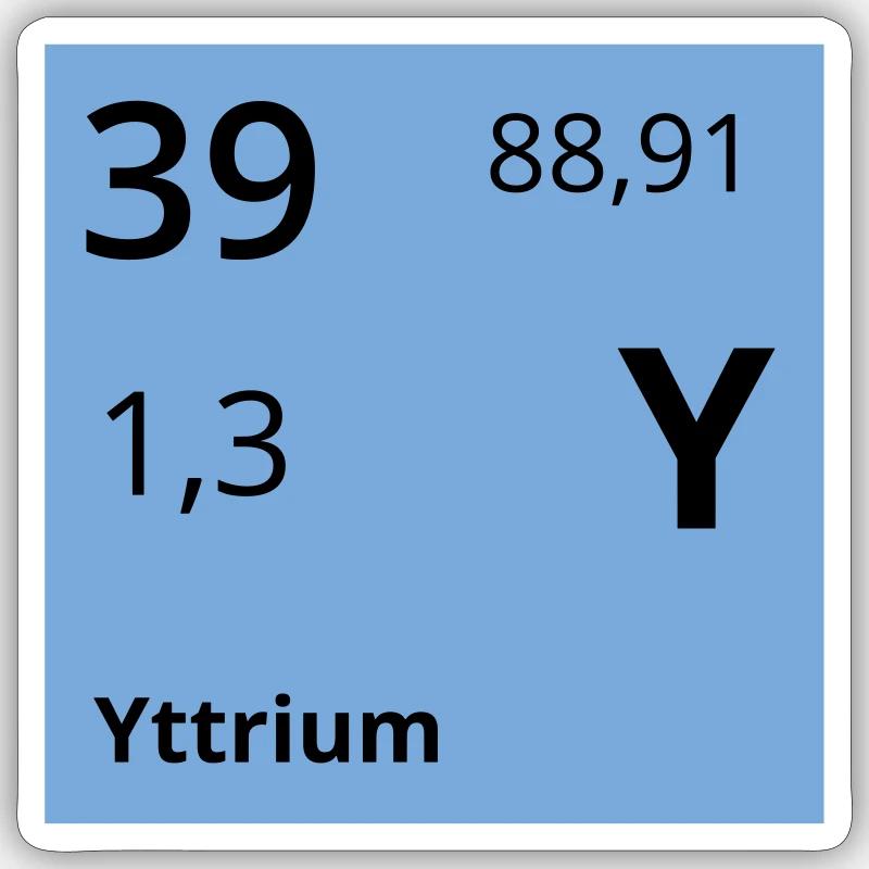 Yttrium Sticker Größe S (10 x 10 cm)