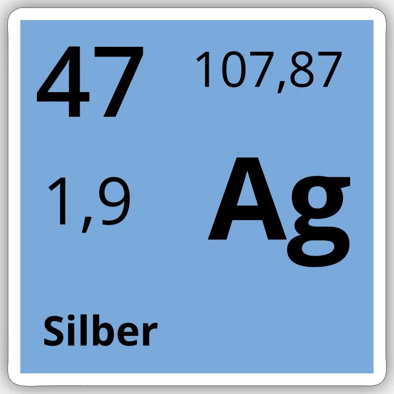 Silber - Sticker Größe S (10 x 10 cm) - Mattweiß