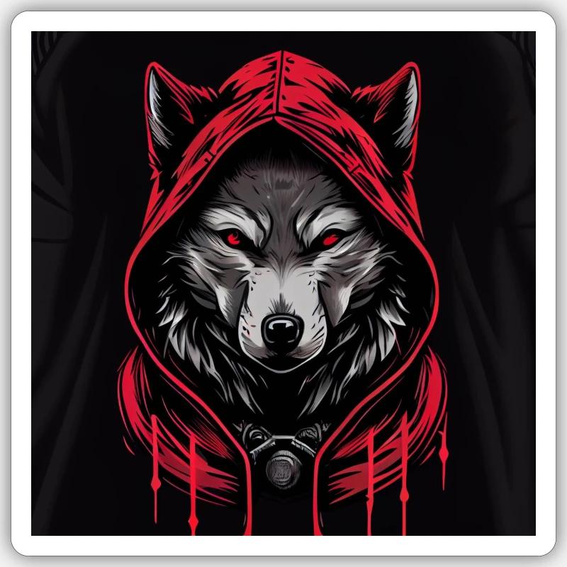 Wolf - Sticker taille S (10 x 10 cm) - blanc mat