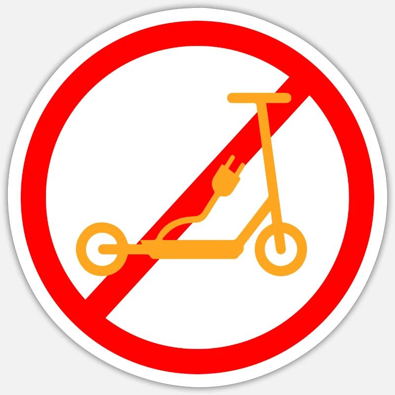 E-Scooter E-Roller Scooter - Sticker taille S (10 x 10 cm) - blanc mat