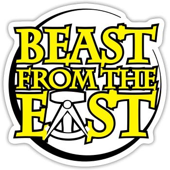 beast from the east DDR geboren - Sticker Größe S (10 x 10 cm) - Mattweiß - Vorne