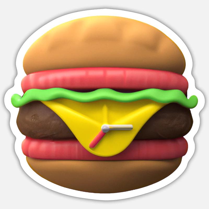 BURGER TIME - Sticker size S (10 x 10 cm) - white matte