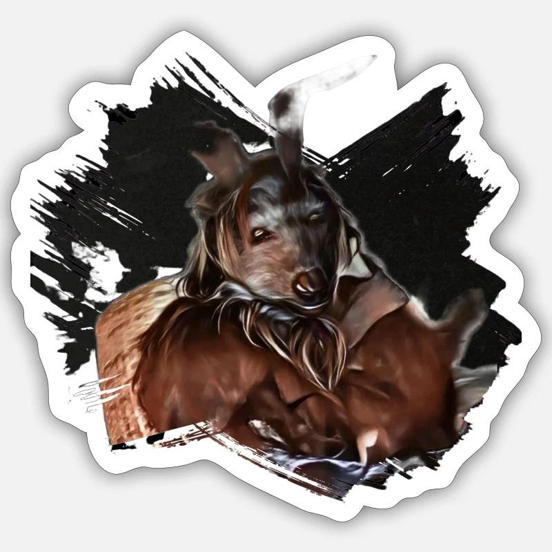 Krampus Percht Devil 2323 - Sticker size S (10 x 10 cm) - white matte