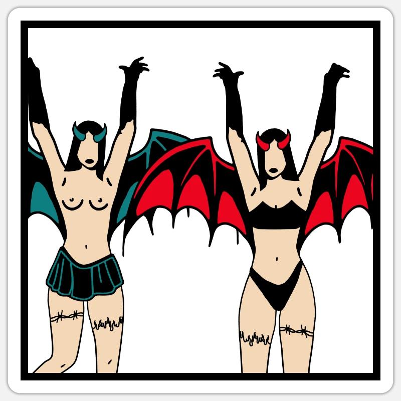 Devils - Sticker size S (10 x 10 cm) - white matte