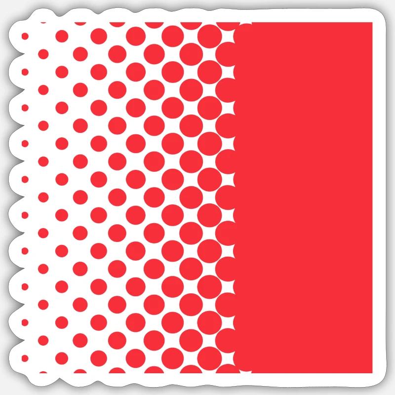 Halftone Gradient Rotes Panel - Sticker Größe S (10 x 10 cm) - Mattweiß
