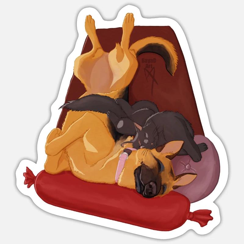 Dodo sur le dos - Sticker taille S (10 x 10 cm) - blanc mat