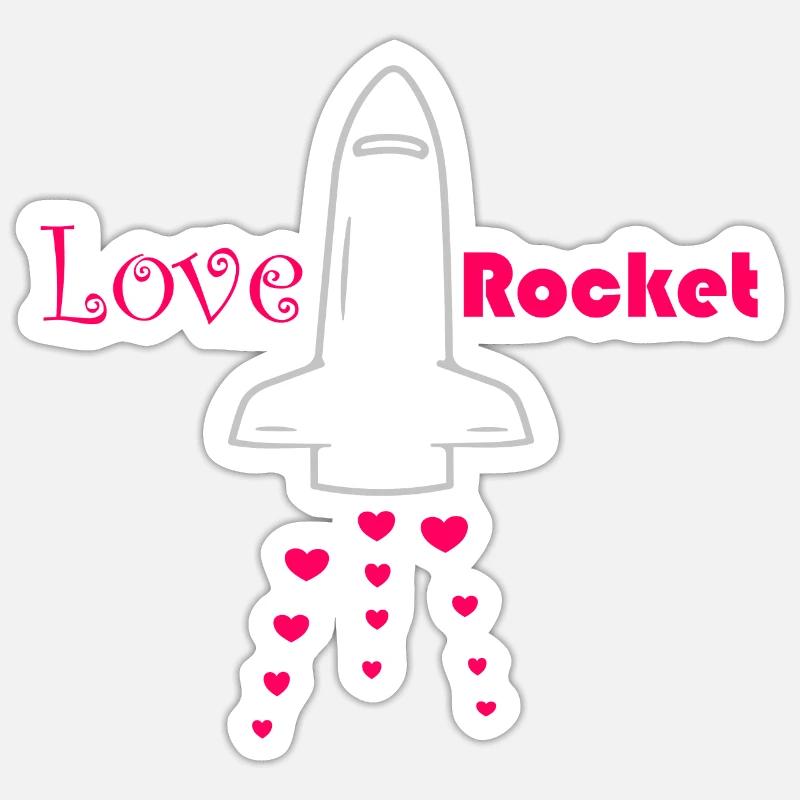 Liebesrakete - Sticker Größe S (10 x 10 cm) - Mattweiß