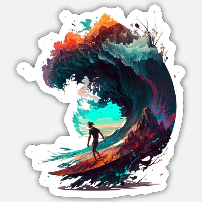 Dream Wave - Sticker size S (10 x 10 cm) - white matte