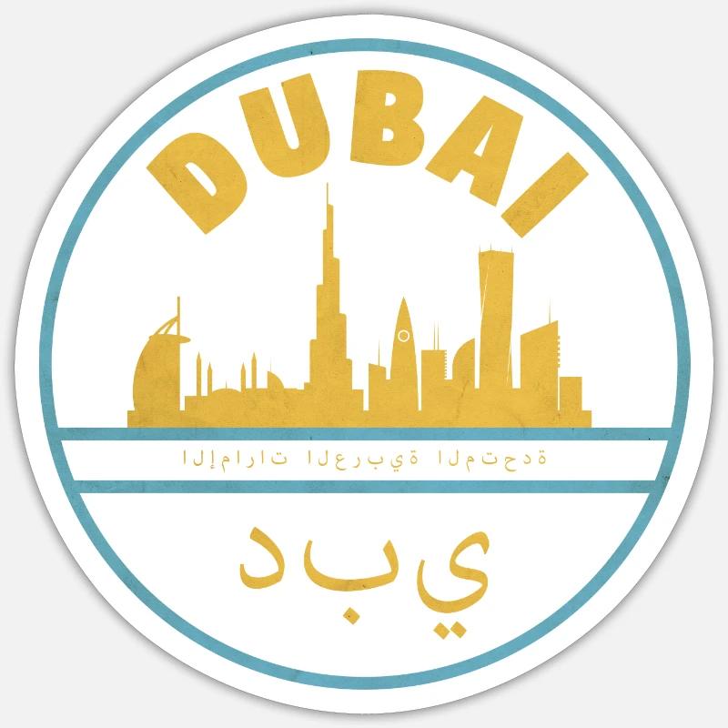 Dubai - Sticker Größe S (10 x 10 cm) - Mattweiß