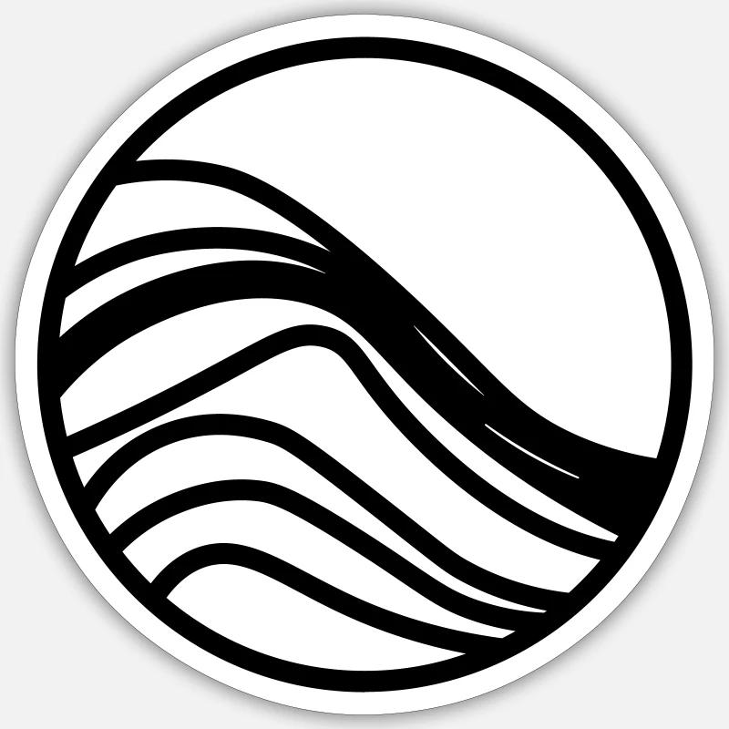 Wave Online - Sticker size S (10 x 10 cm) - white matte