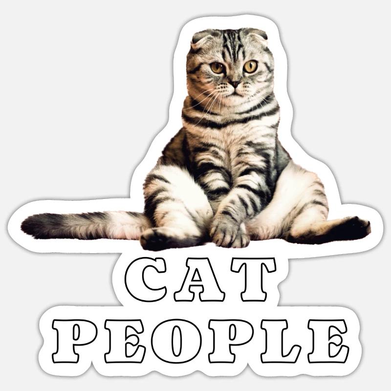 Chat – Peuple chat - Sticker taille S (10 x 10 cm) - blanc mat