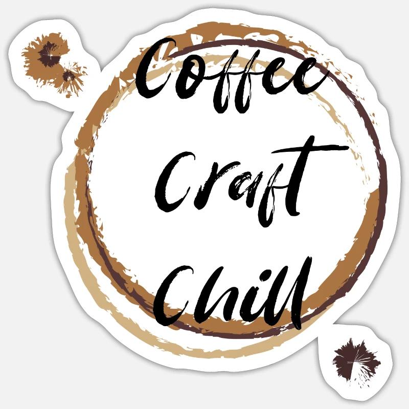Kaffee - Sticker Größe S (10 x 10 cm) - Mattweiß