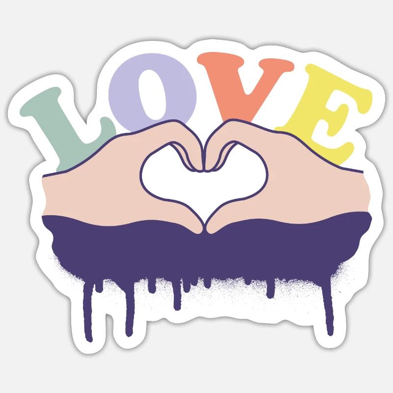 Love Comic Hands - Sticker size S (10 x 10 cm) - white matte