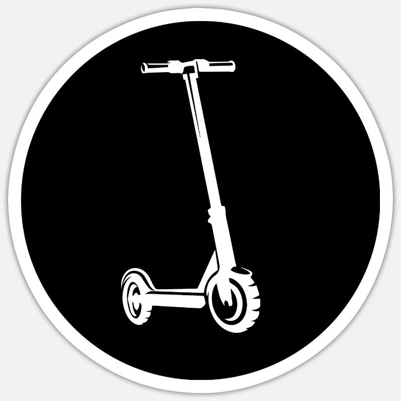 E-Scooter E-Roller Scooter - Sticker Größe S (10 x 10 cm) - Mattweiß