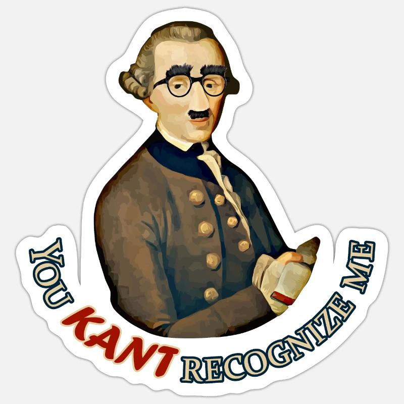 Funny Philosopher: Can't recognize Immanuel Kant Sticker size S (10 x 10 cm)