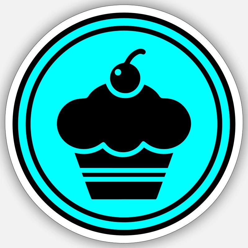 Cupcake silhouette circle Sticker size S (10 x 10 cm)