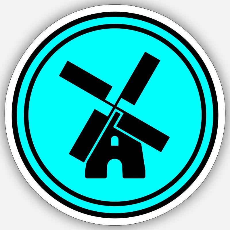 Windmill Circle Sticker size S (10 x 10 cm)