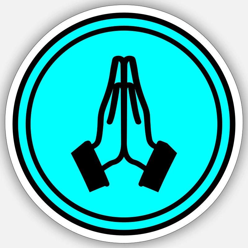 Praying hands circle Sticker size S (10 x 10 cm)