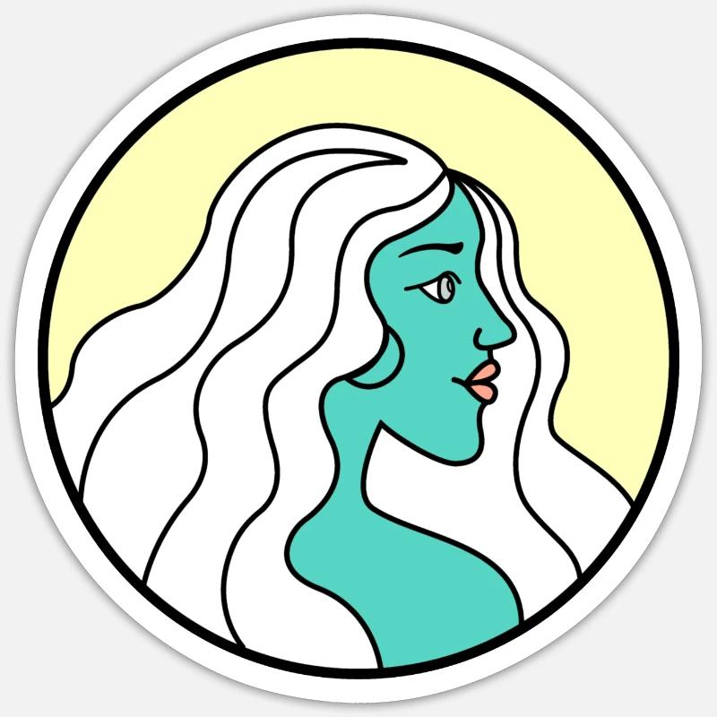 Mädchen - Sticker Größe S (10 x 10 cm) - Mattweiß